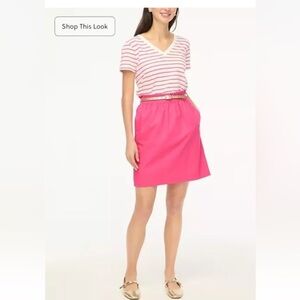 J Crew Vivid Begonia Linen-cotton blend city skirt Size 4
